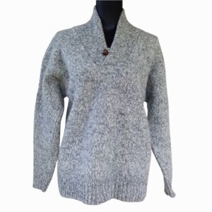 VTG Lakewoods Bay Men's Warm Winter V-Neck Pullover Wool Blend Knit Sweater (M)